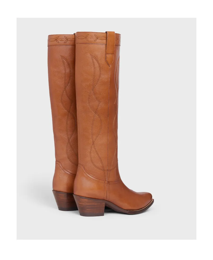 High Boot Western Boots In Calfskin