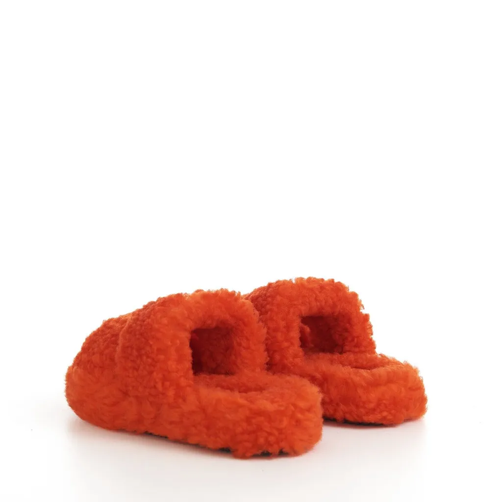 Fur Slides Triomphe Open Slide In Shearling