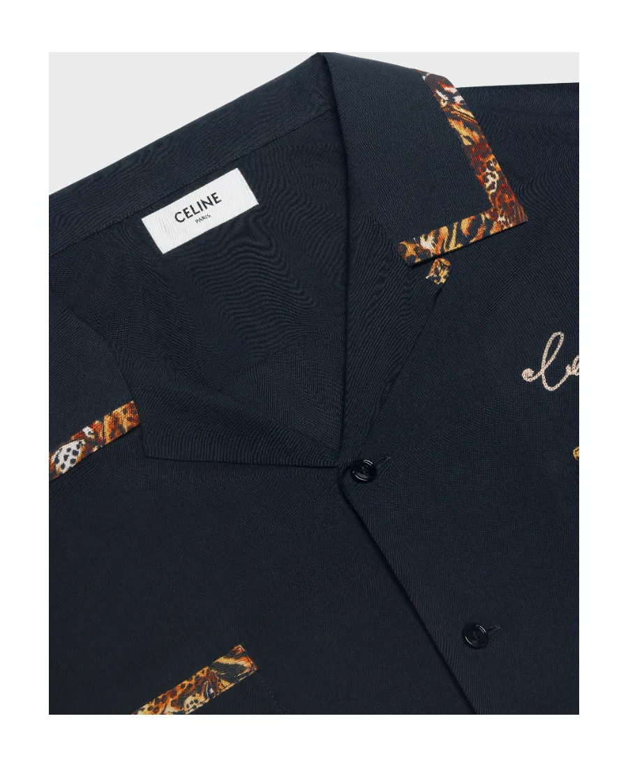 Loose Bowling Shirt In Rayon Twill