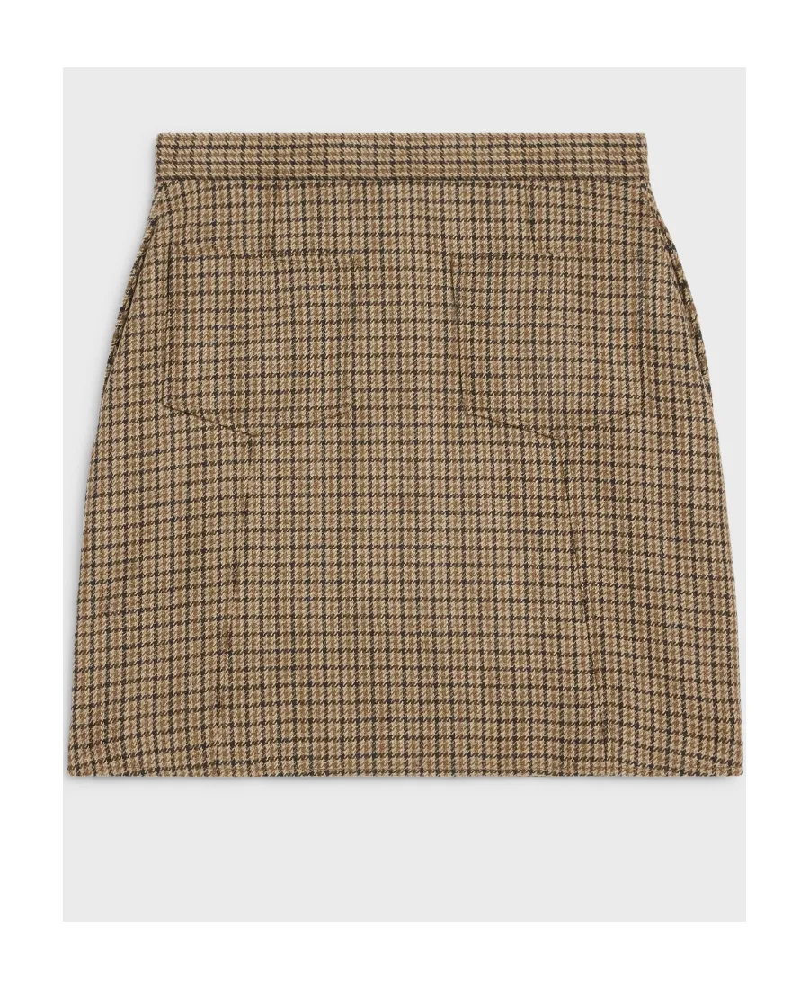 Short Skirt In Checked Wool