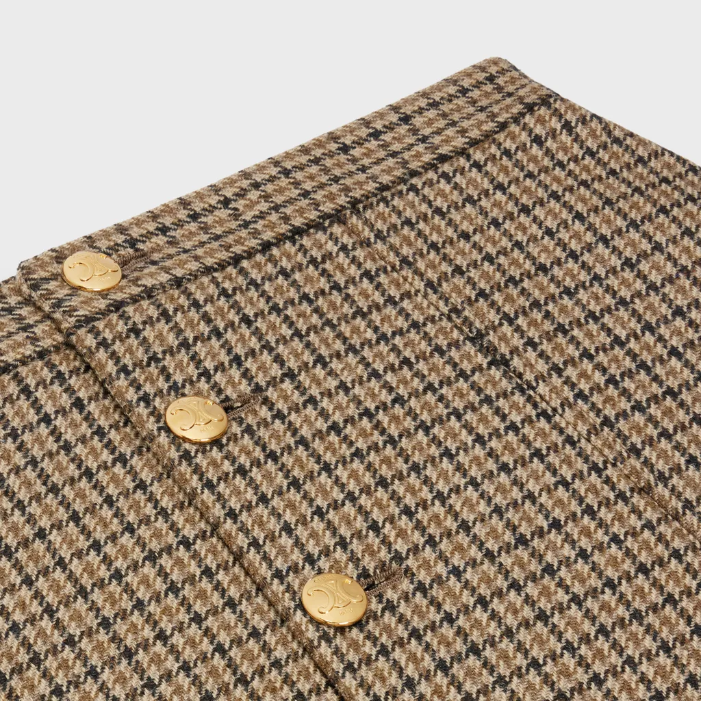 Short Skirt In Checked Wool
