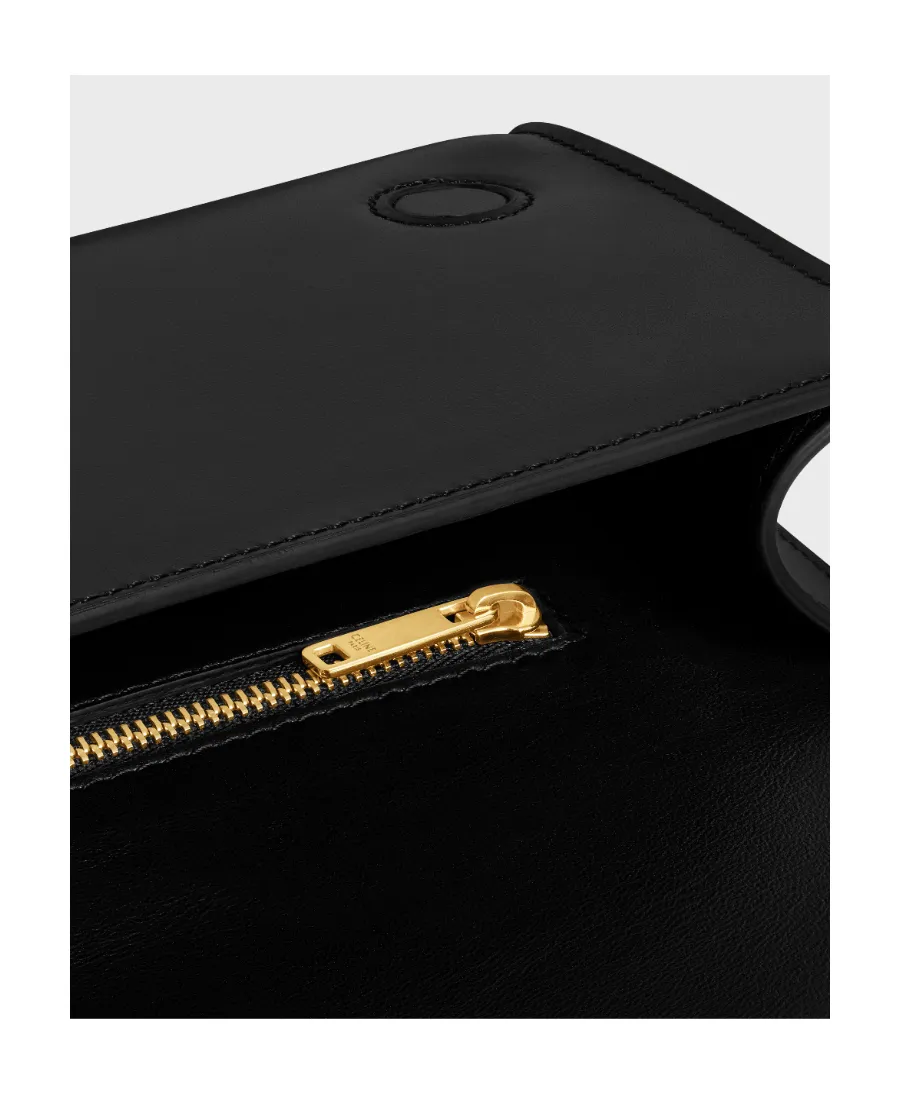 Asymmetric Clutch In Shiny Calfskin With Celine Print