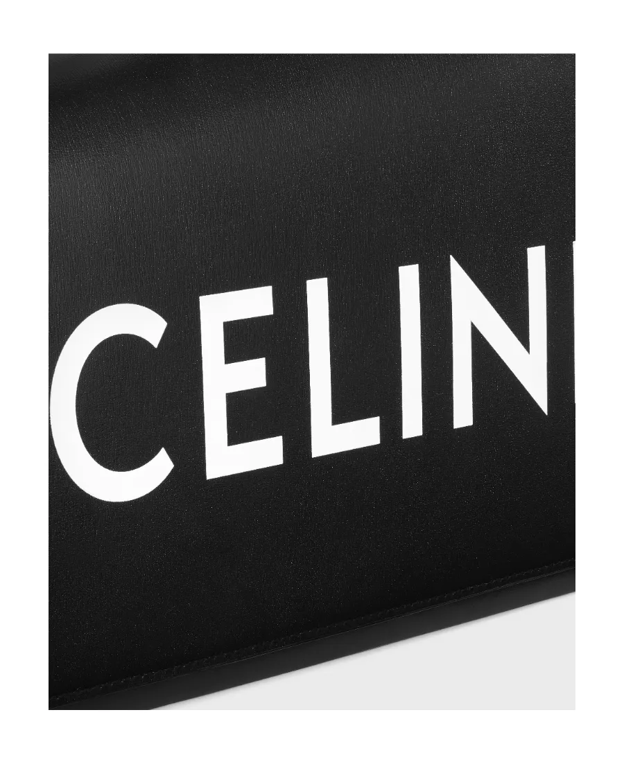Asymmetric Clutch In Shiny Calfskin With Celine Print