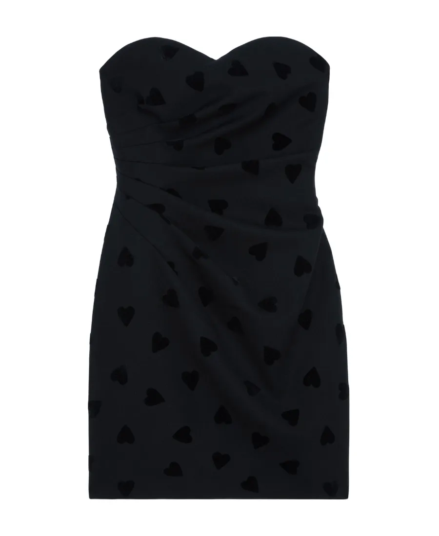 Mini Bustier Dress In Wool Sablé
