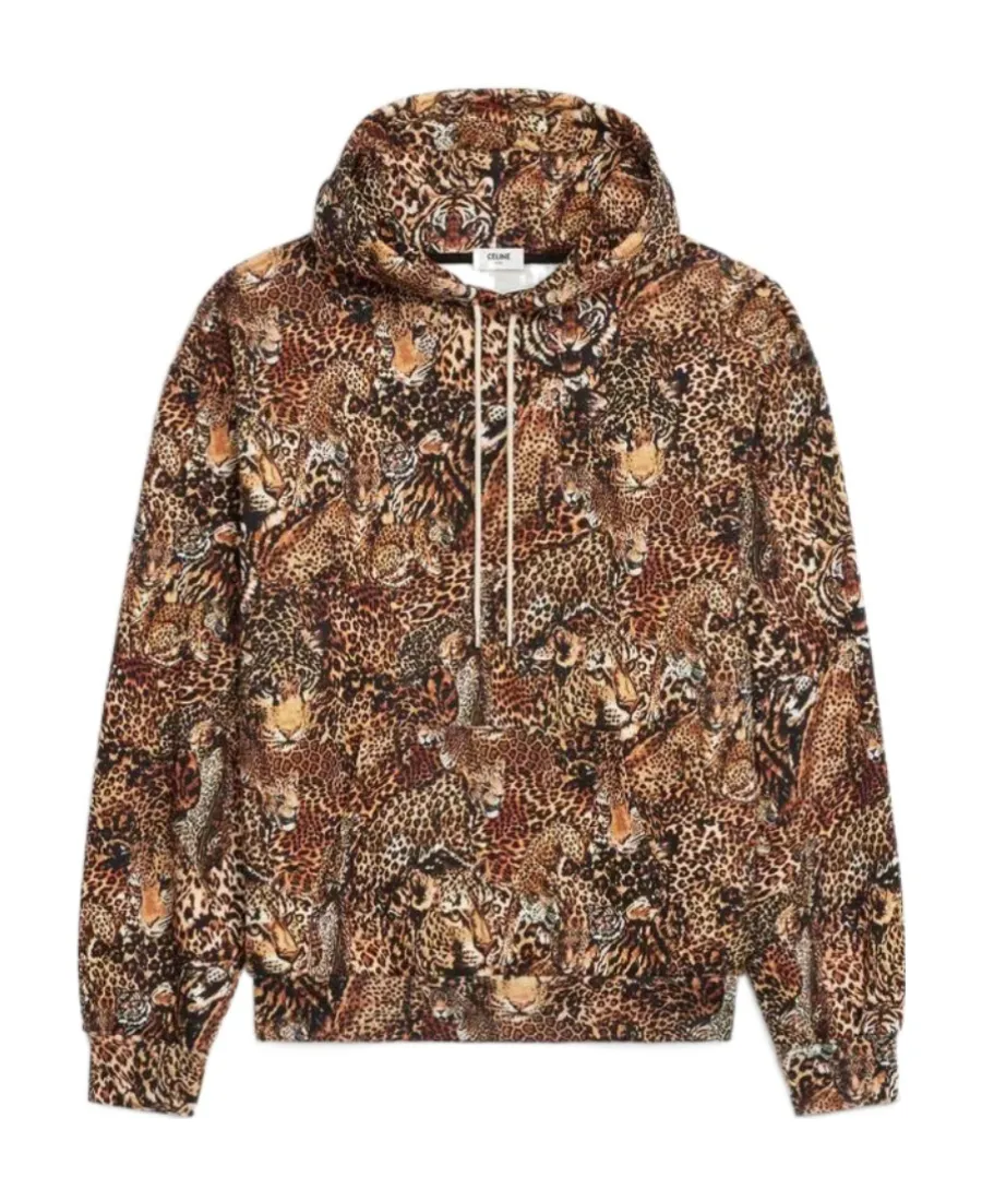 Loose Celine Hoodie In Cotton Fleece