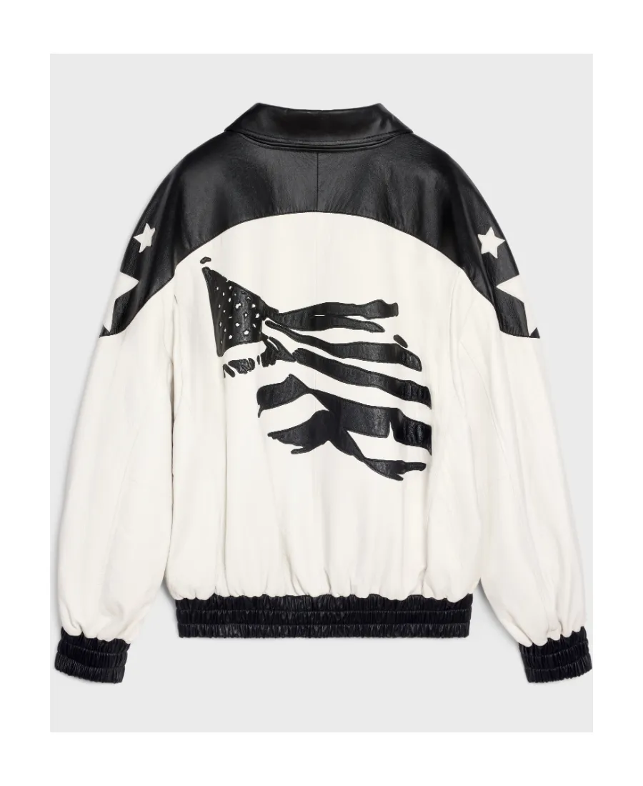 Loose Flag Teddy Jacket In Soft Lambskin