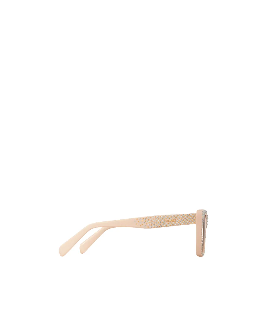 Cat Eye S187 Sunglasses In Acetate With Crystals