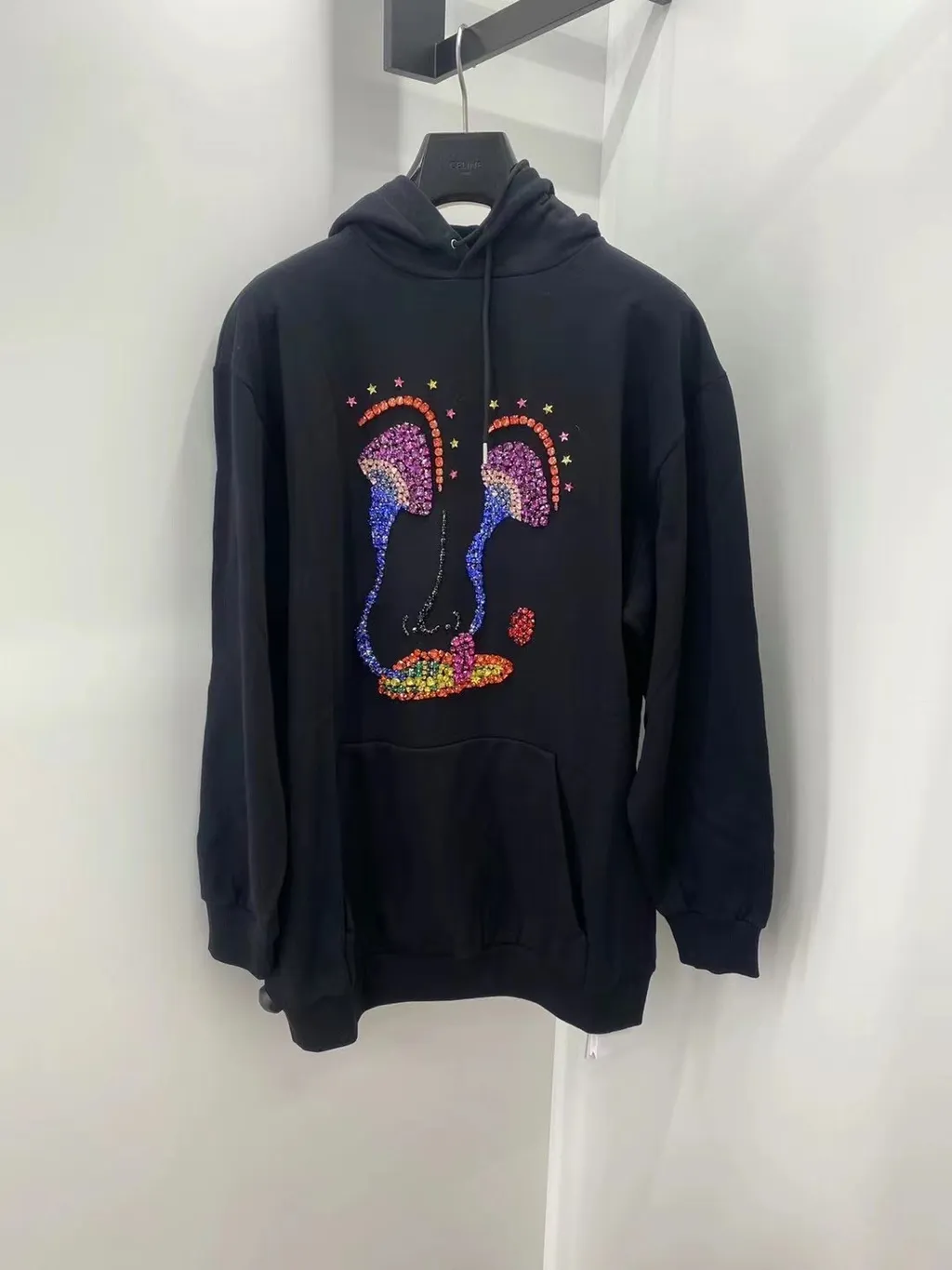Hoodie In Cotton Fleece With Artist Embroidery