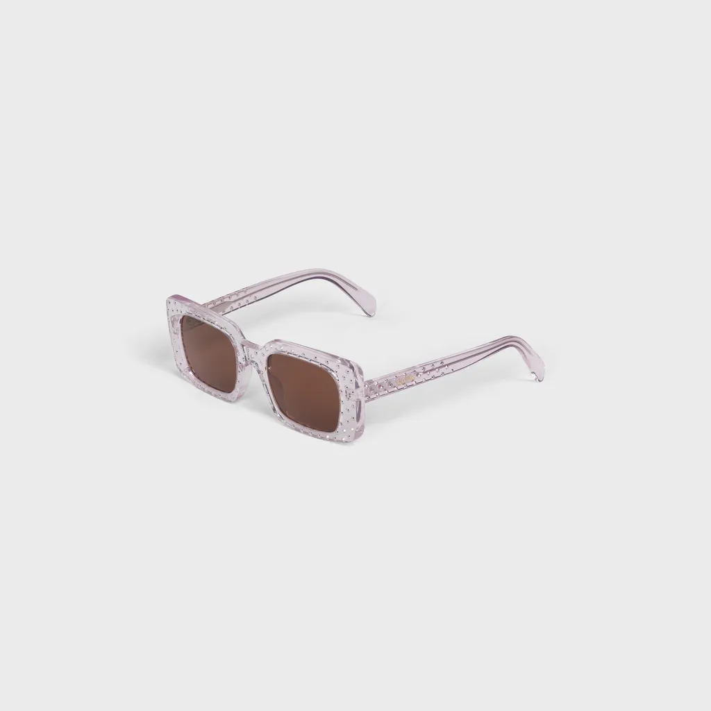 Square S213 Sunglasses In Acetate With Crystals