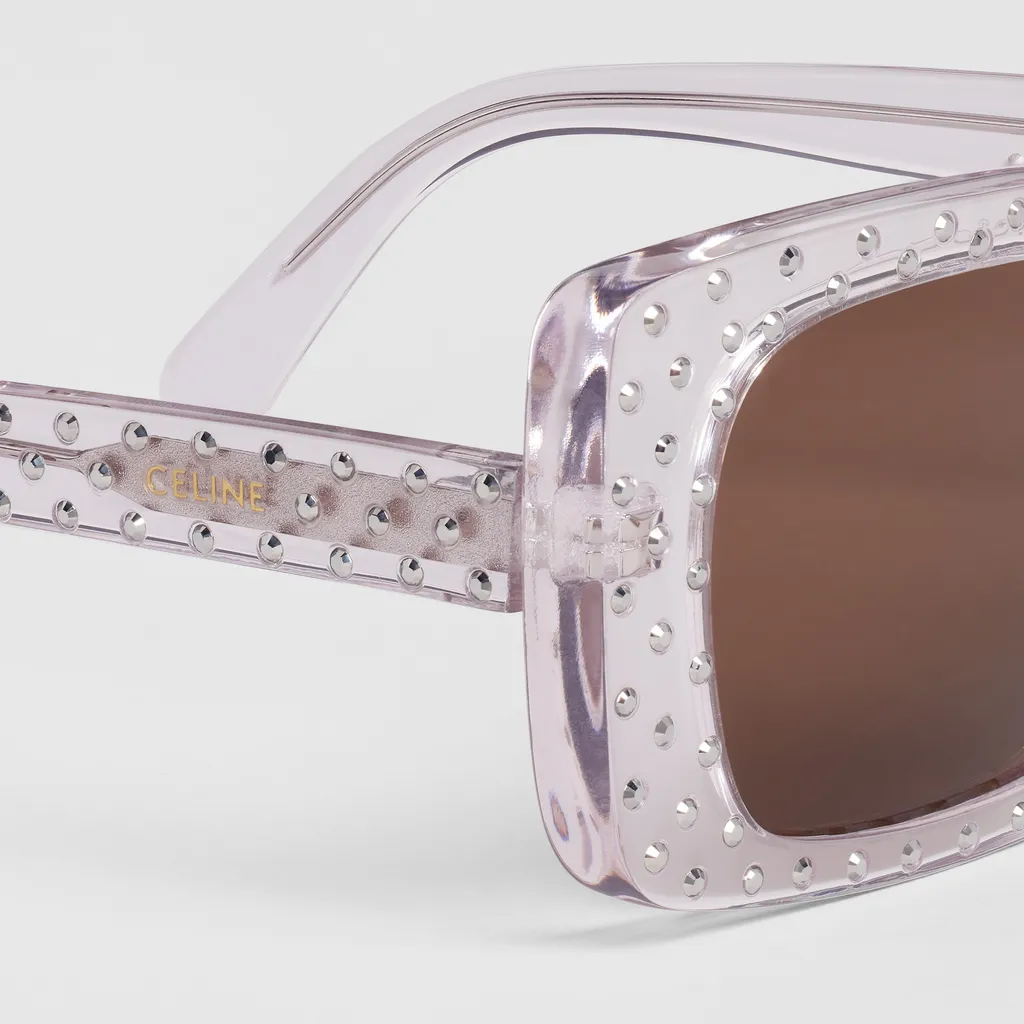 Square S213 Sunglasses In Acetate With Crystals