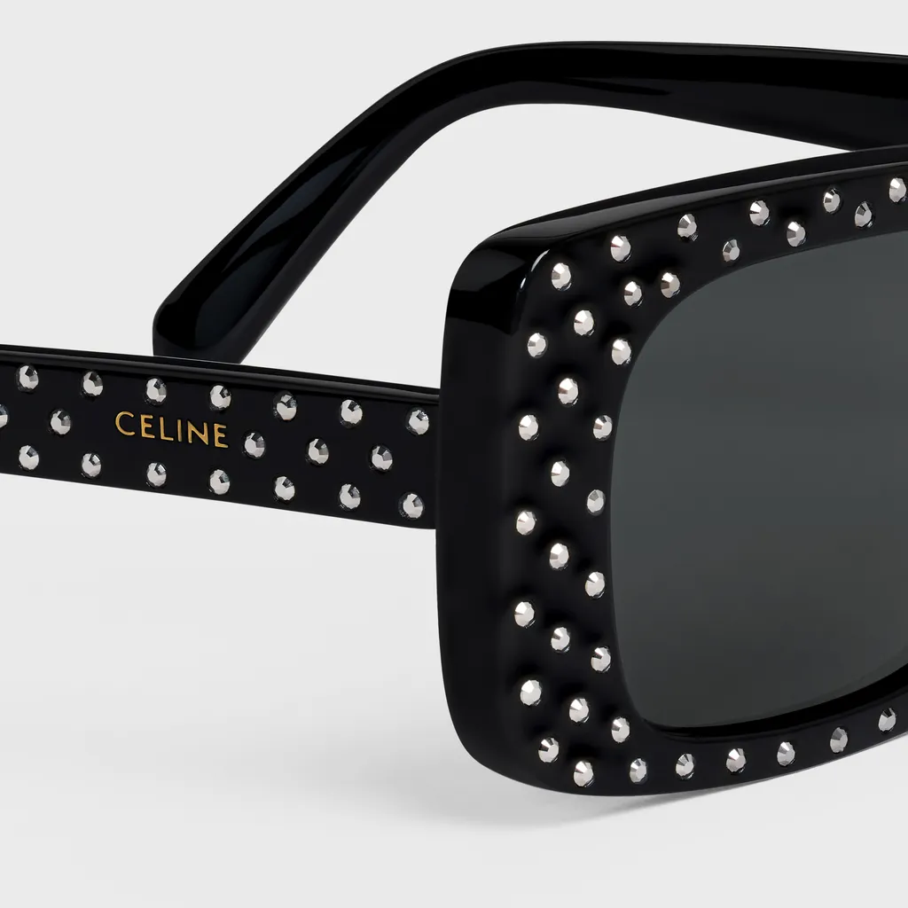 Square S213 Sunglasses In Acetate With Crystals