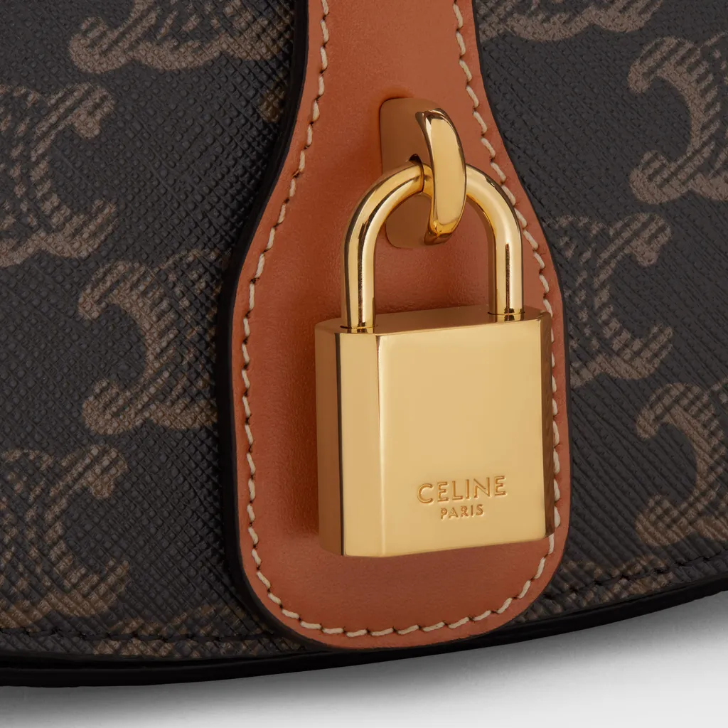 Clutch On Strap Tabou In Triomphe Canvas And Calfskin