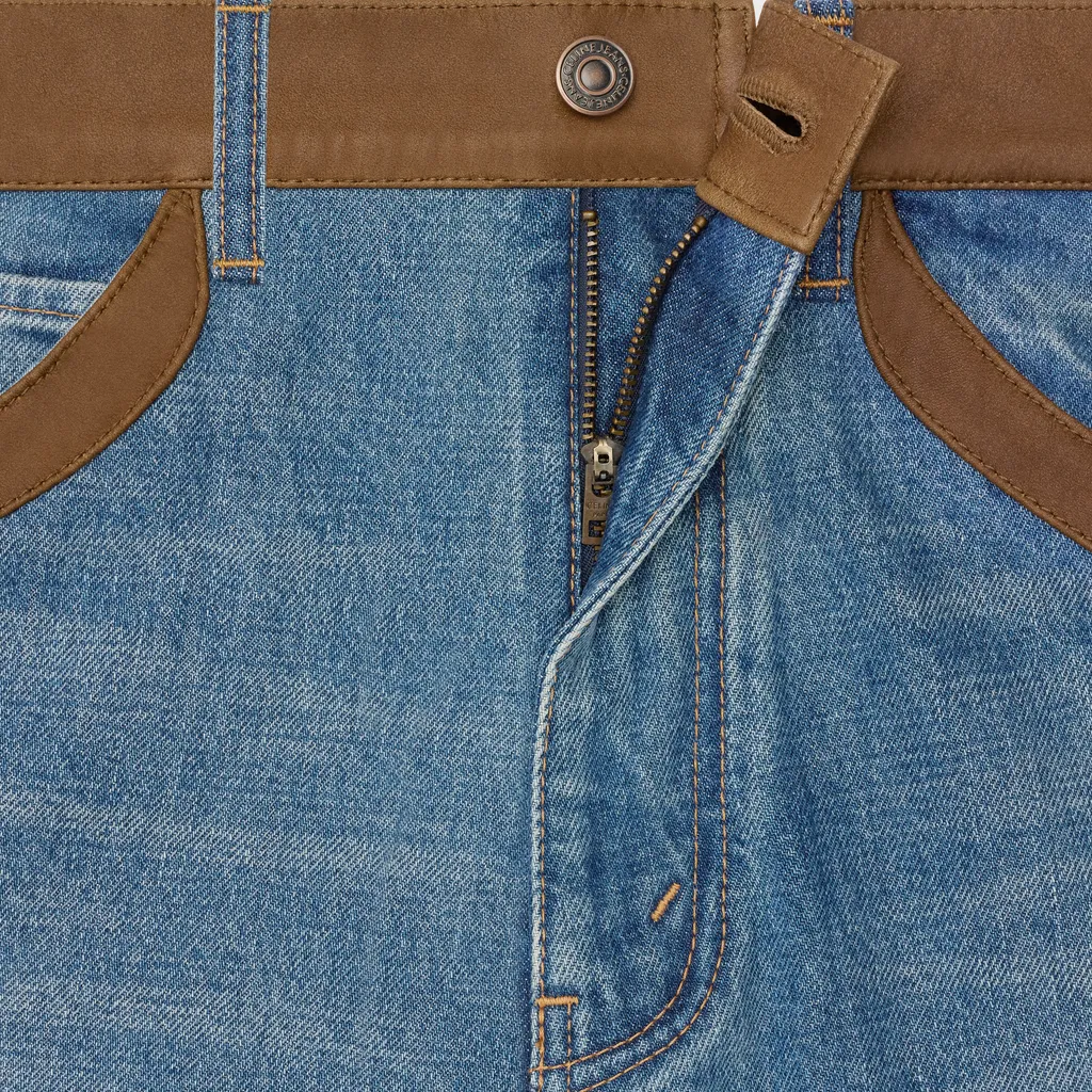 Flared Jeans In Valentine Wash Denim Twill