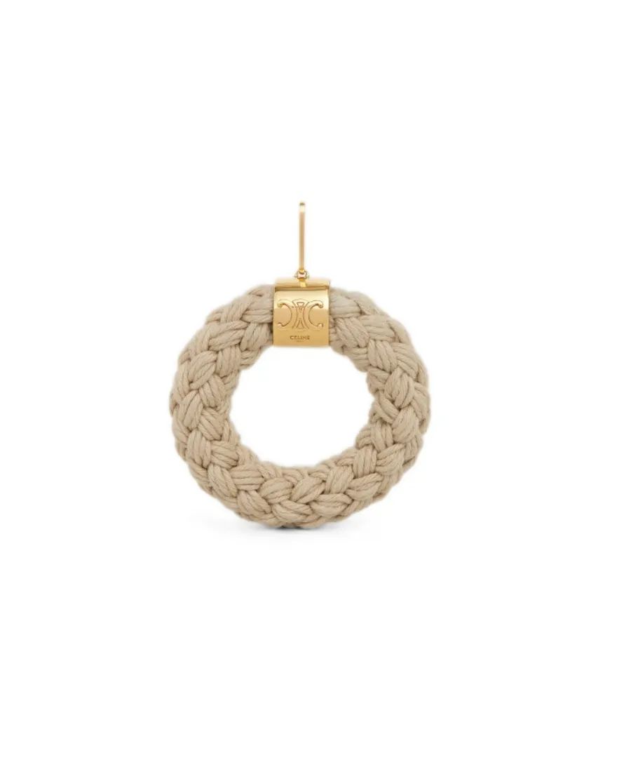 Separables Rope Pendant In Cotton And Brass With Gold Finish