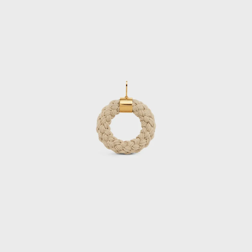 Separables Rope Pendant In Cotton And Brass With Gold Finish
