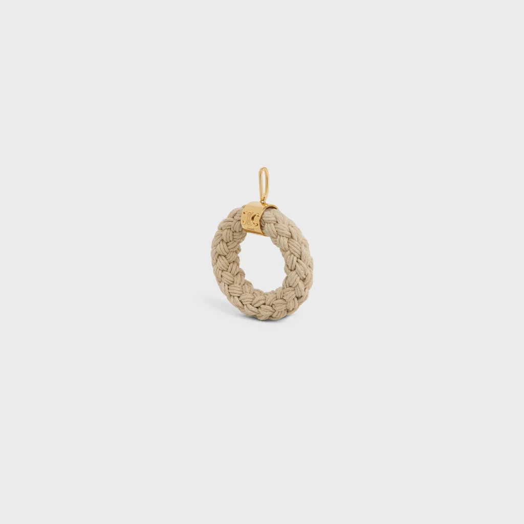 Separables Rope Pendant In Cotton And Brass With Gold Finish