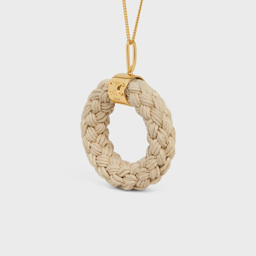 Separables Rope Pendant In Cotton And Brass With Gold Finish