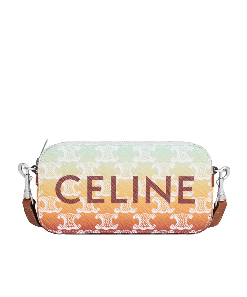 Horizontal Pouch In Triomphe Canvas Sunset With Celine Print