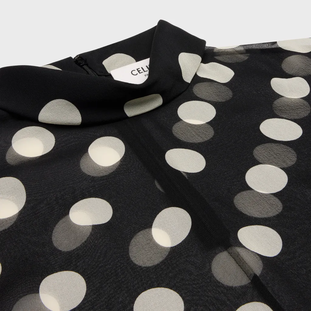 Blouse With Overturned Collar In Silk Georgette