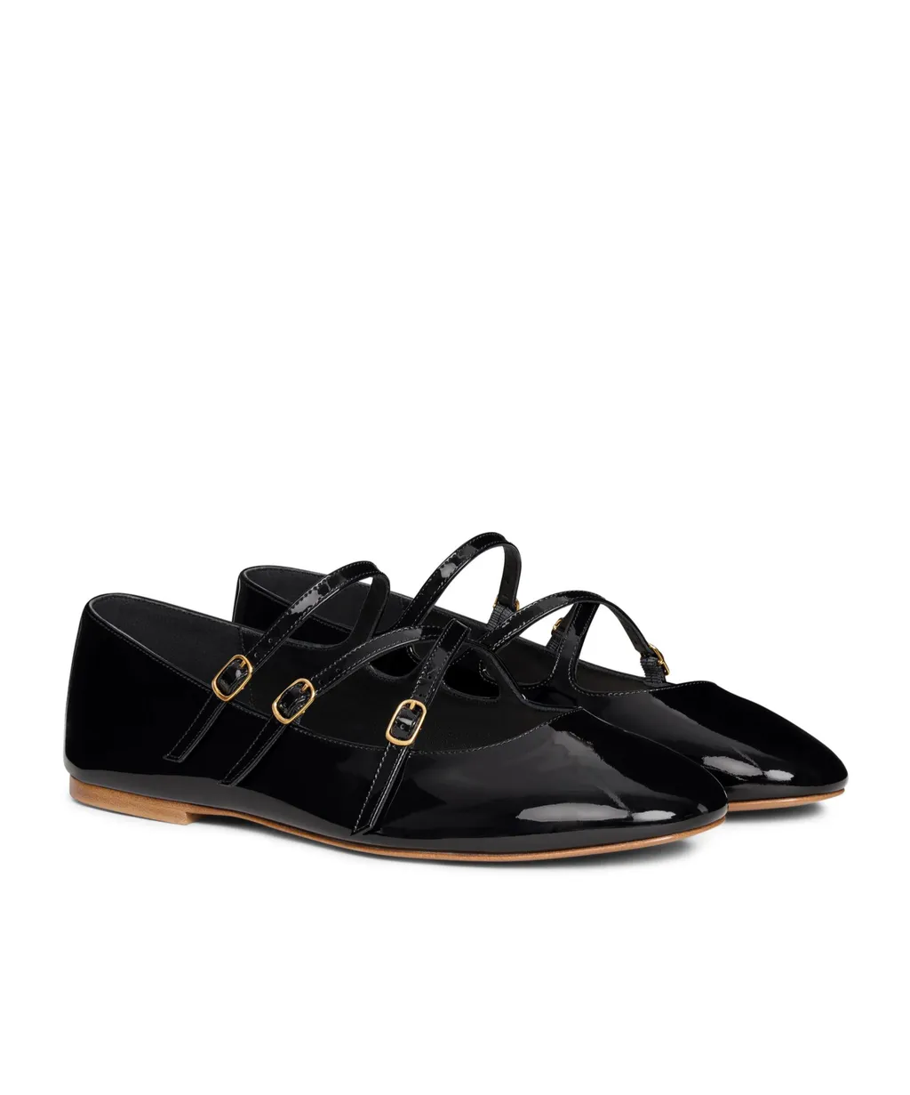 Criss-Cross Babies Ballerina In Patent Calfskin
