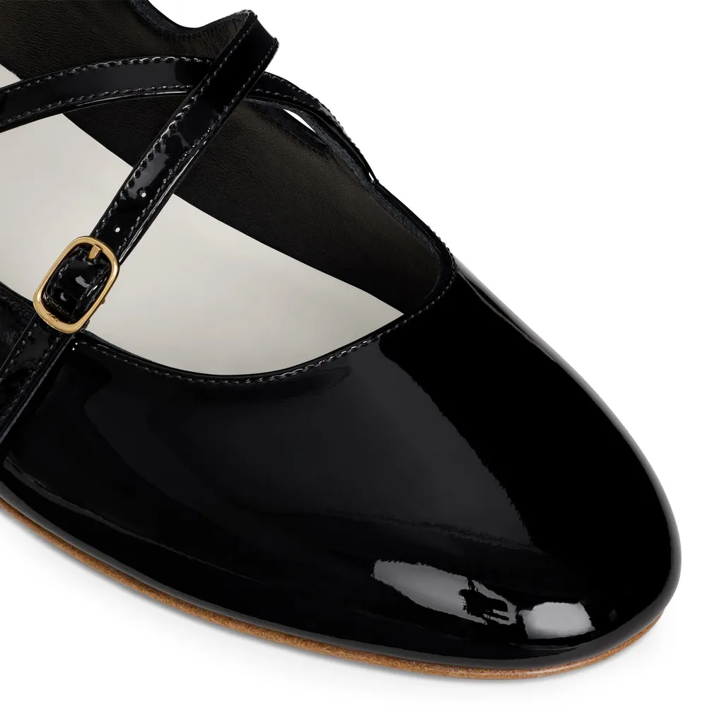 Criss-Cross Babies Ballerina In Patent Calfskin