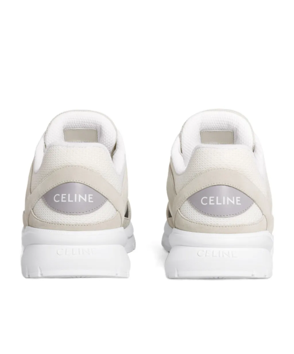 Runner Cr-03 Low Lace-Up Sneaker In Mesh, Suede Calfskin And Calfskin