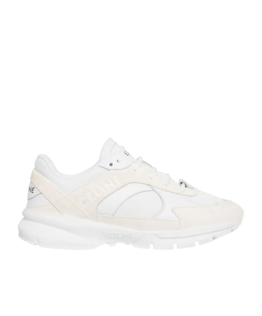 Runner Cr-03 Low Lace-Up Sneaker In Mesh, Suede Calfskin And Calfskin