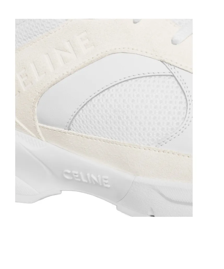 Runner Cr-03 Low Lace-Up Sneaker In Mesh, Suede Calfskin And Calfskin