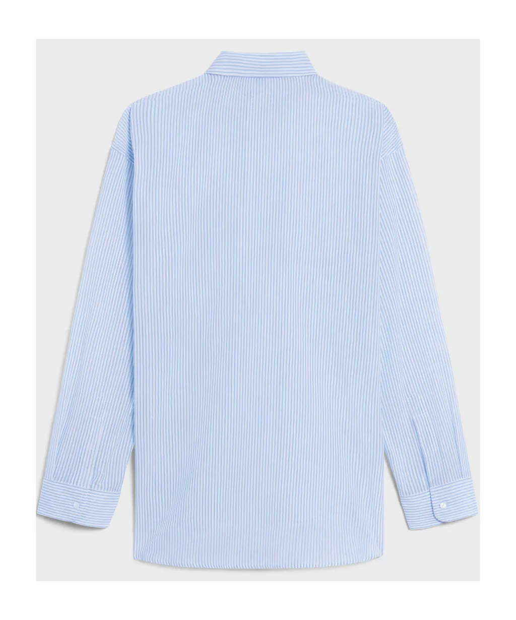 Oversized Shirt In Striped Cotton Voile