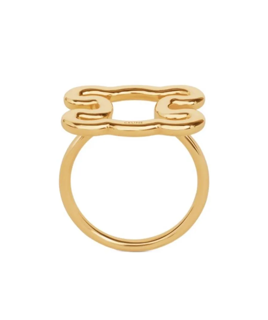 Triomphe Frame Large Ring In Brass With Gold Finish
