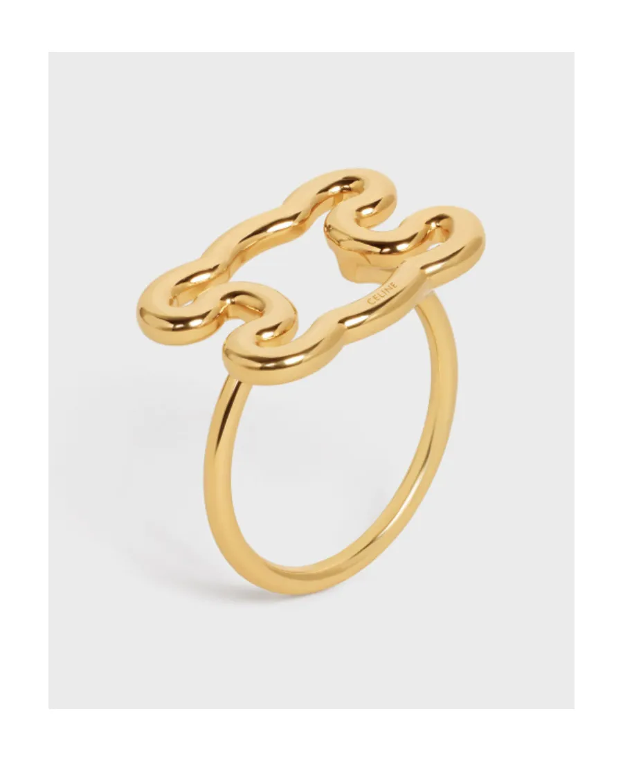 Triomphe Frame Large Ring In Brass With Gold Finish