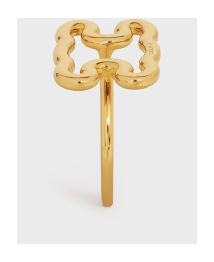 Triomphe Frame Large Ring In Brass With Gold Finish
