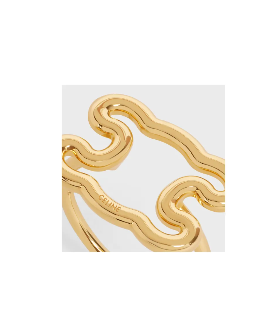 Triomphe Frame Large Ring In Brass With Gold Finish