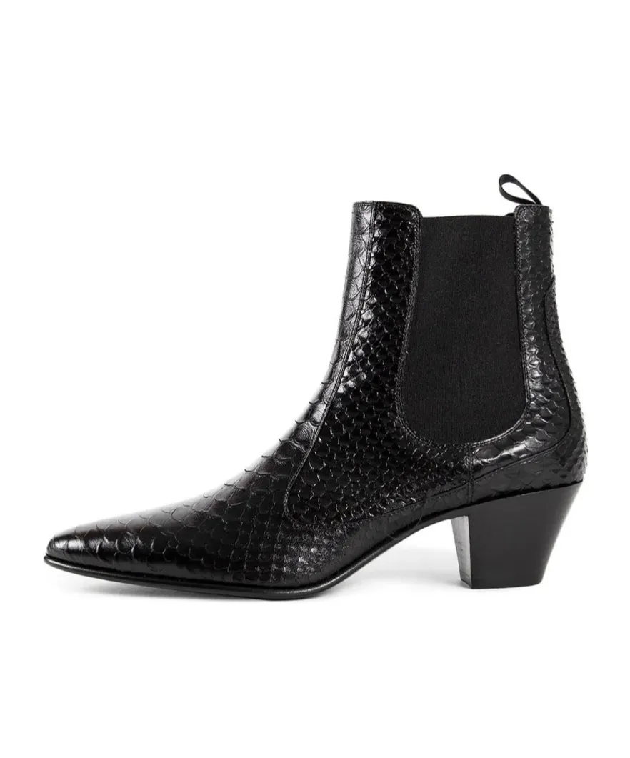 Hector Chelsea Boot In Python Stamped Calfskin