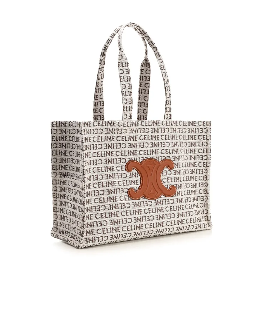 Large Cabas Thais In Textile With Celine All-Over