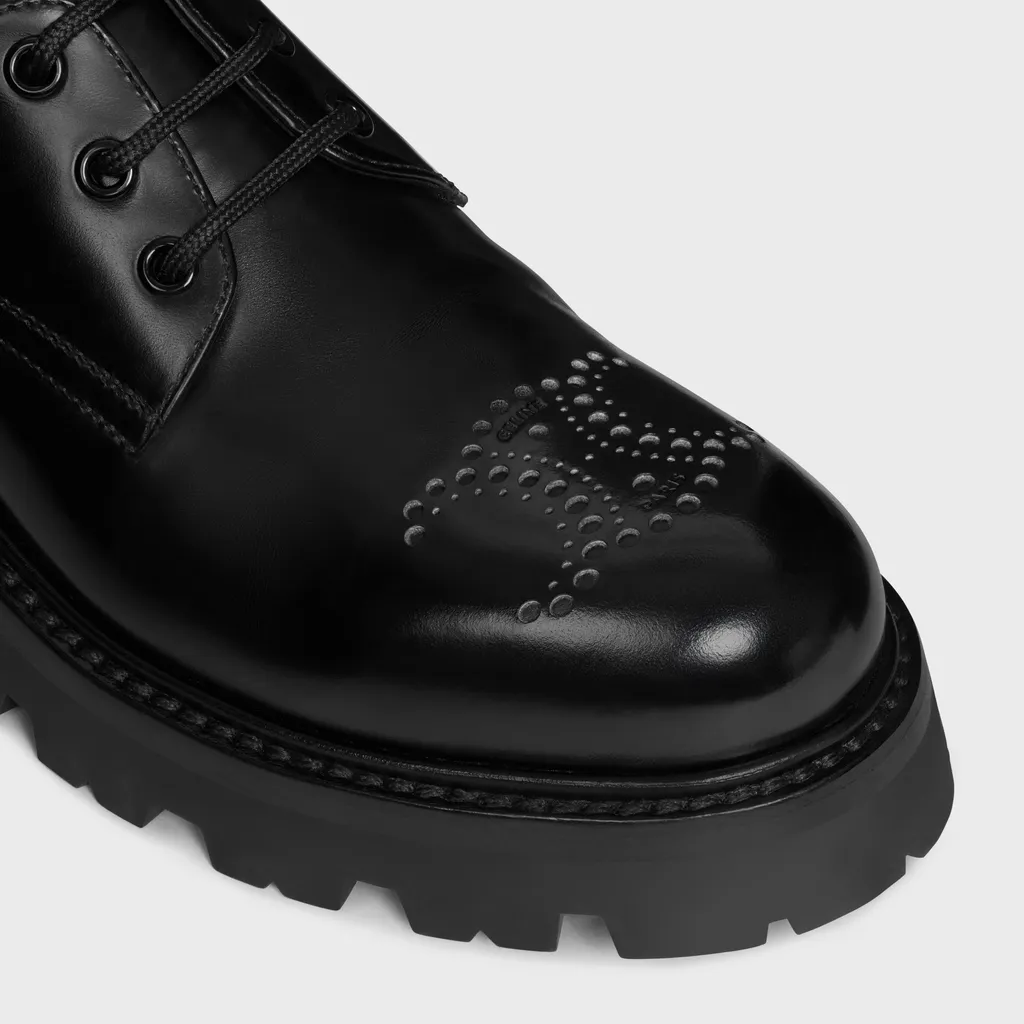 Triomphe Rangers Derby With Perforated Triomphe In Polished Bullskin