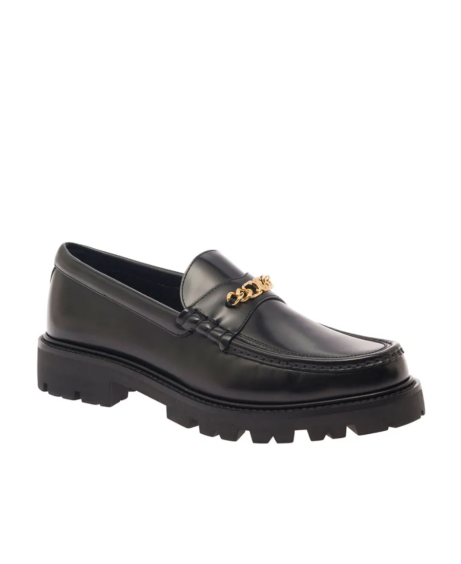 Margaret Triomphe Chain Chunky Loafer In Polished Bull