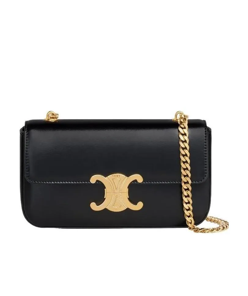 Claude Chain Shoulder Bag In Shiny Calfskin