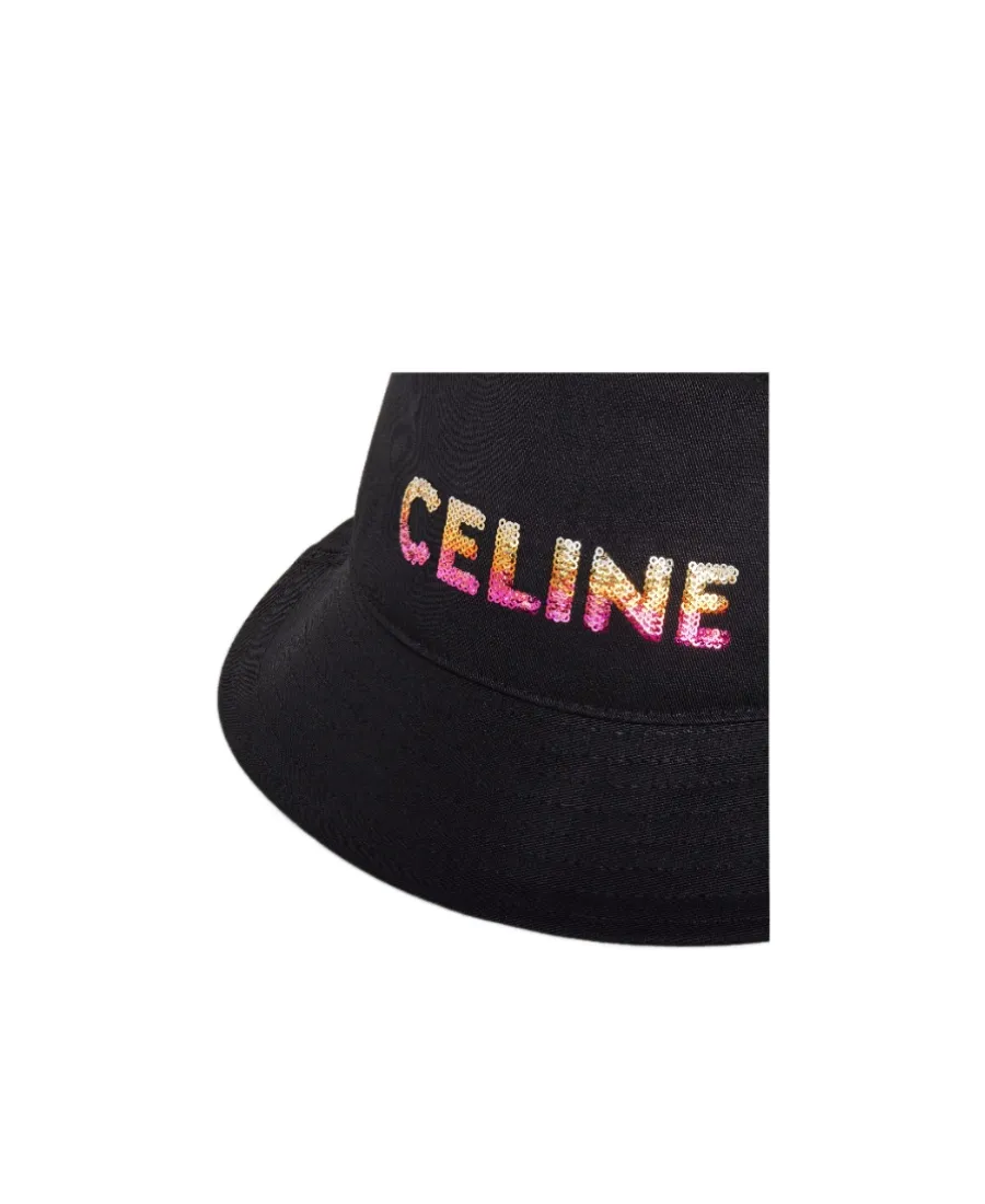 Embroidered Bucket Hat In Cotton Gabardine