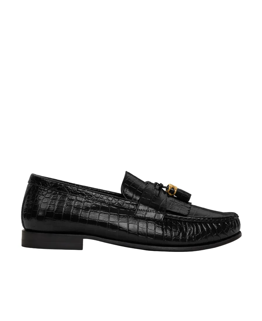 Luco Loafer With Triomphe Tassels In Crocodile Stamped Calfskin