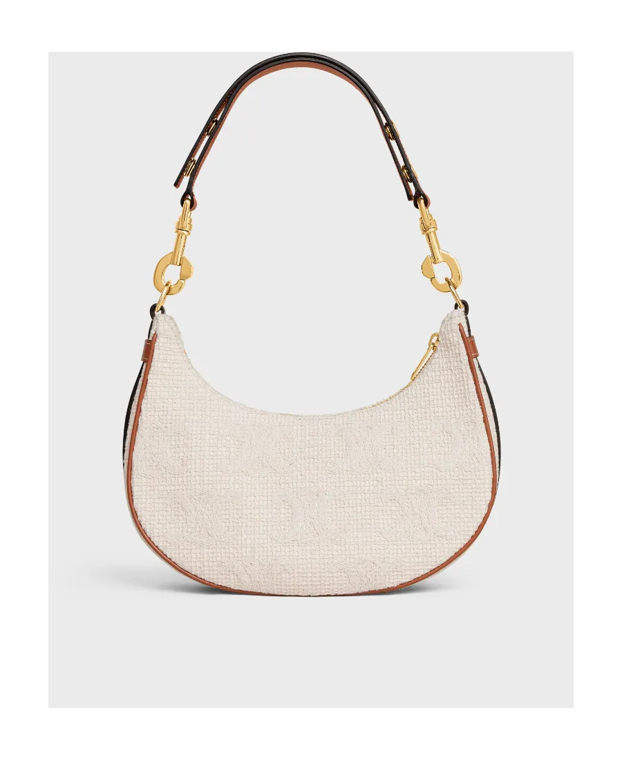Medium Ava Strap Bag In Textile With Triomphe Crochet Embroidery