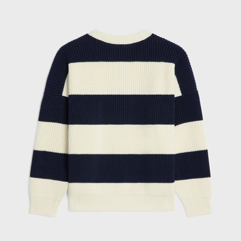 Oversized Sweater In Striped Cotton