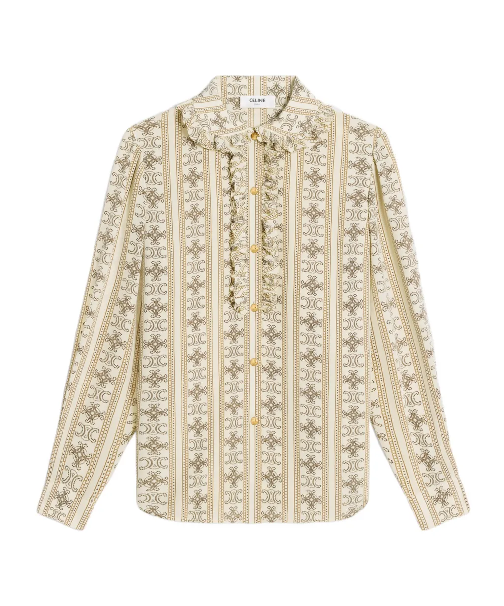 Frill Blouse In Crepe De Chine