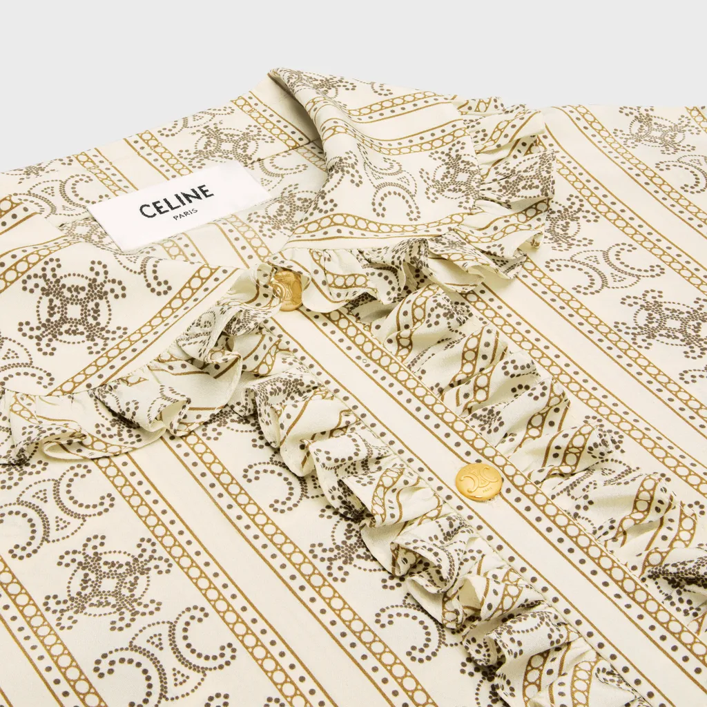 Frill Blouse In Crepe De Chine