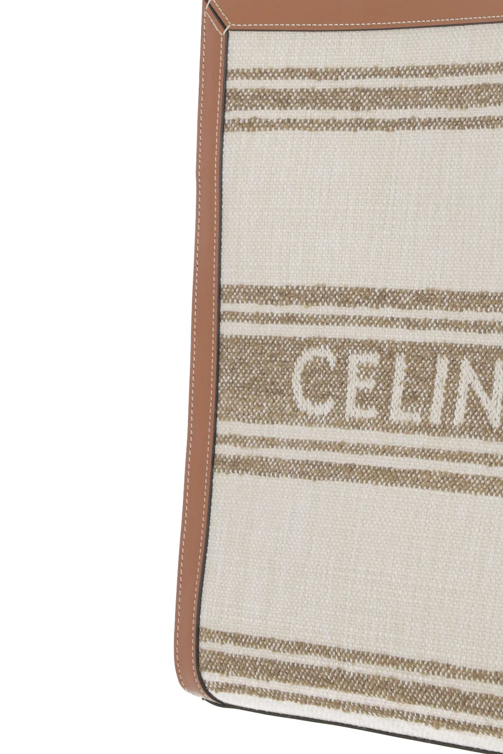 Small Vertical Cabas Celine In Striped Textile With Celine Jacquard And Calfskin