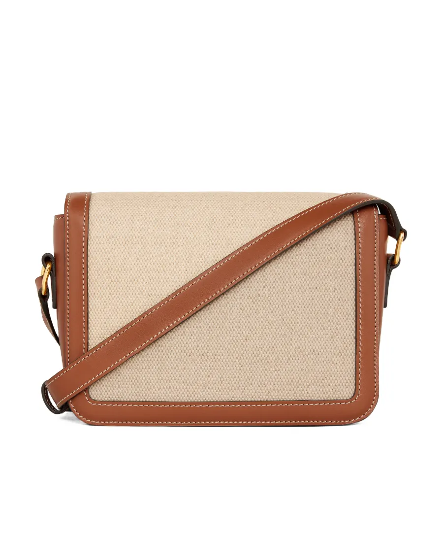 Teen Triomphe Bag In Textile And Calfskin