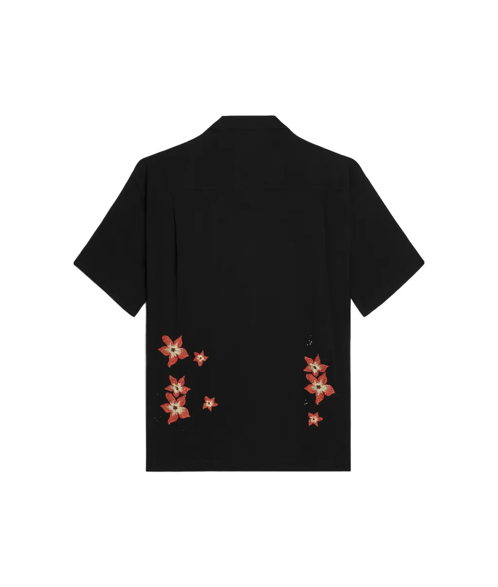 Embroidered Hawaiian Shirt In Viscose