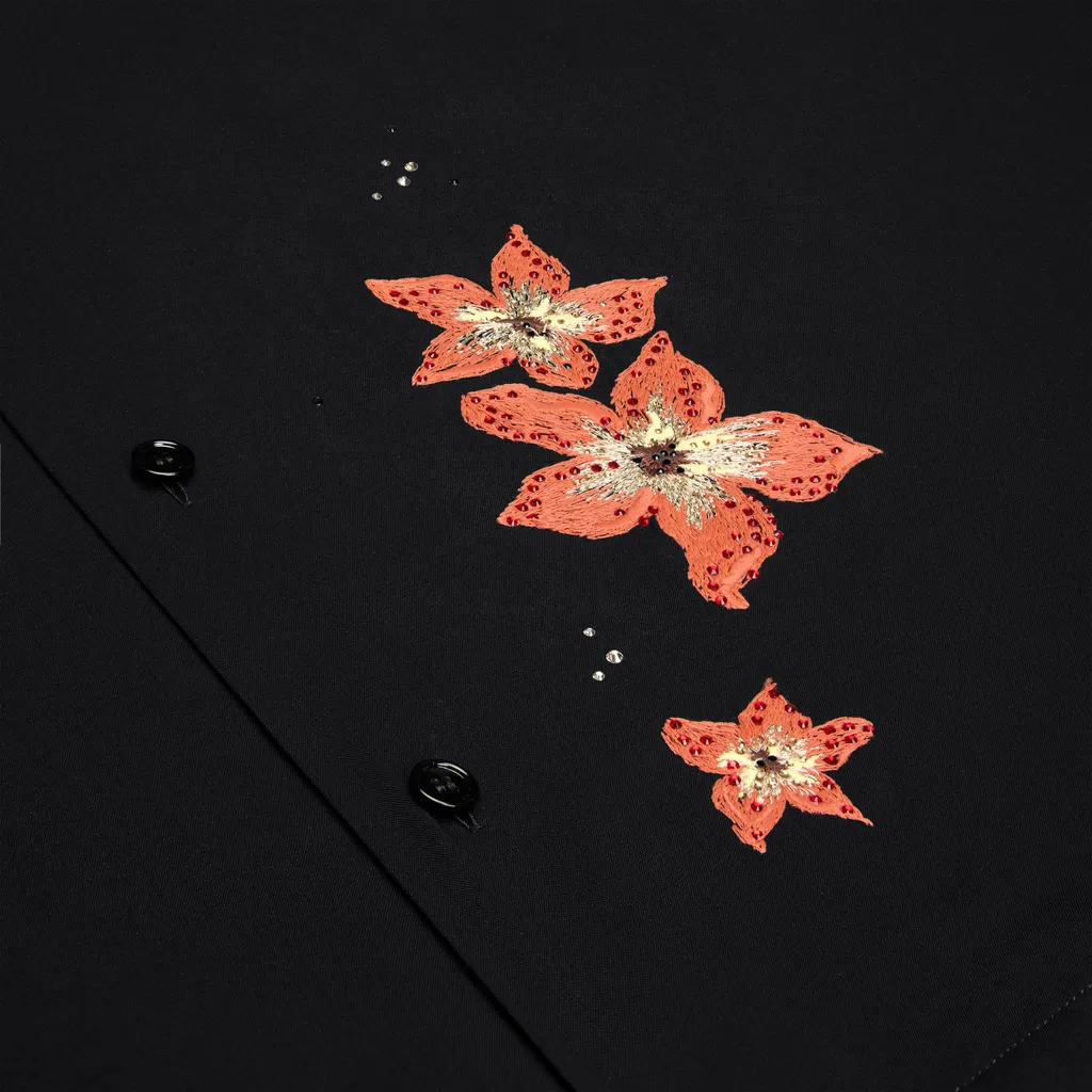 Embroidered Hawaiian Shirt In Viscose