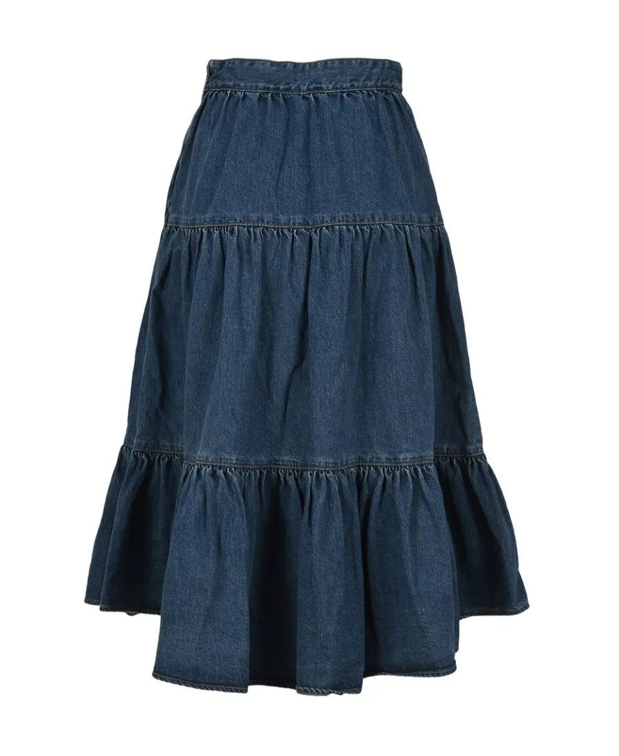 Layered Denim Skirt