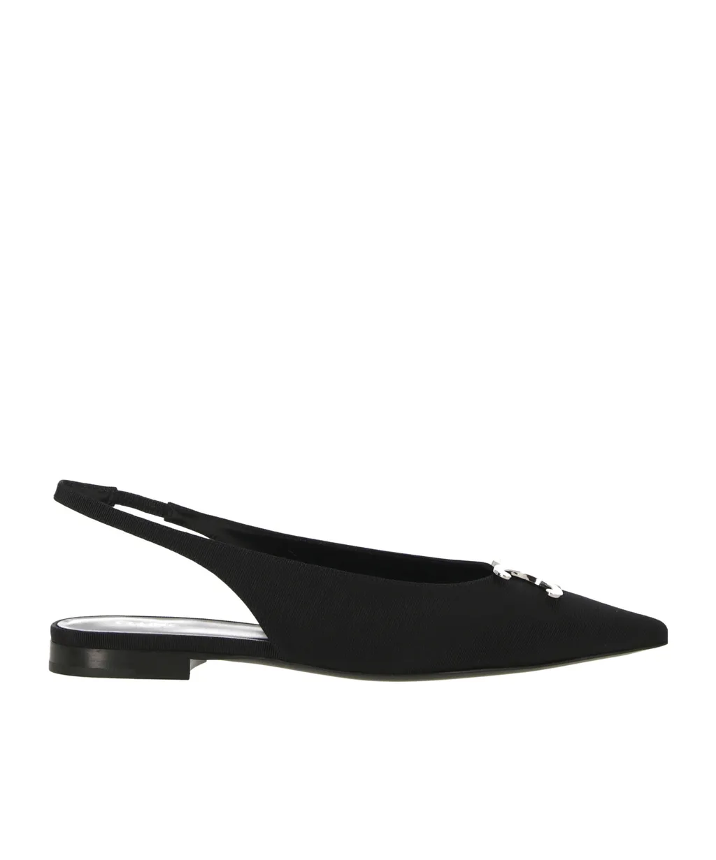 Alma Triomphe Flat Slingback In Gros-Grain